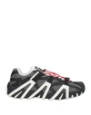 Diesel Man Sneakers Black Size 10 Polyester, Polyurethane In Black