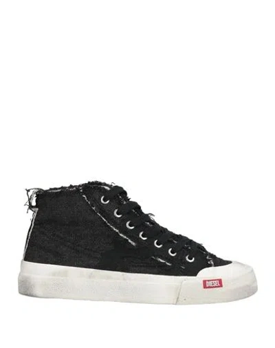 Diesel Man Sneakers Black Size 10 Textile Fibers