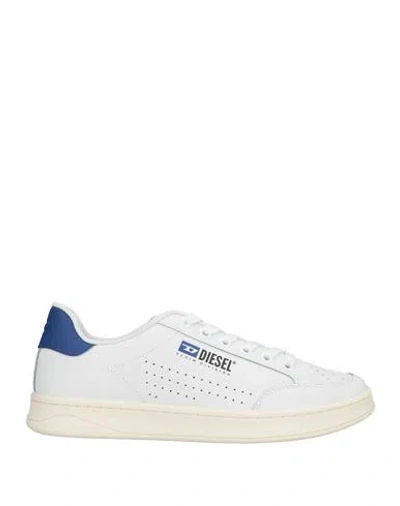 Diesel Man Sneakers Blue Size 10 Cow Leather, Textile Fibers