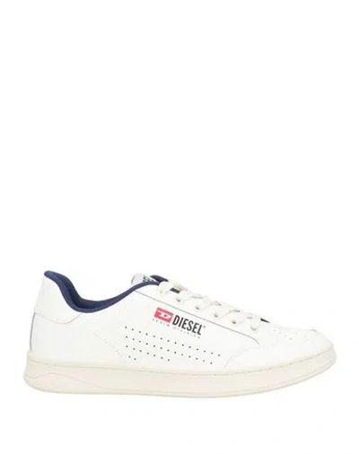 Diesel Man Sneakers Blue Size 10 Cow Leather, Textile Fibers