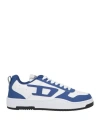 Diesel Man Sneakers Blue Size 7.5 Calfskin In Animal Print