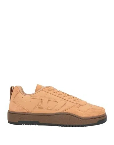 Diesel Man Sneakers Camel Size 10 Cow Leather