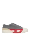 Diesel Man Sneakers Grey Size 10 Cotton In Gray