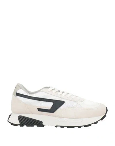 Diesel Man Sneakers Ivory Size 7 Calfskin, Polyester In White