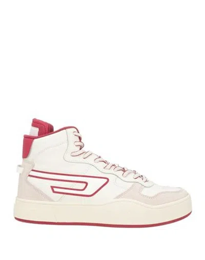 Diesel Man Sneakers Ivory Size 7 Bovine Leather In White