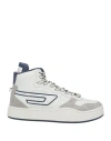 Diesel Man Sneakers Light Grey Size 7 Bovine Leather In Grey