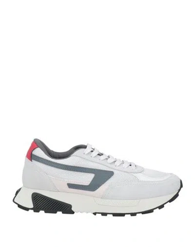 Diesel Man Sneakers Light Grey Size 10 Calfskin, Polyester