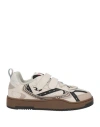 Diesel Man Sneakers Light Grey Size 10 Cow Leather, Polyester, Polyurethane In Gray