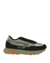 Diesel Man Sneakers Military Green Size 10 Calfskin, Polyester In Black