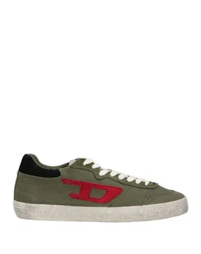 Diesel Man Sneakers Military Green Size 10 Leather