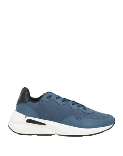 Diesel Man Sneakers Navy Size 10 Textile Fibers In Blue