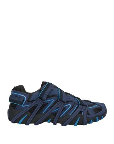 Diesel Man Sneakers Navy Size 8.5 Bovine Leather, Polyester, Polyurethane