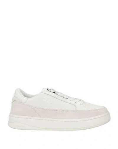 Diesel Man Sneakers Off White Size 9.5 Cotton, Cow Leather