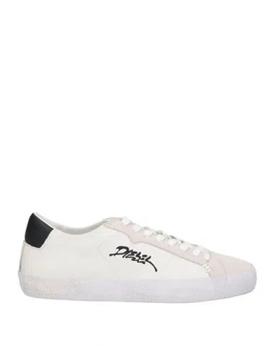Diesel Man Sneakers Off White Size 10 Cow Leather