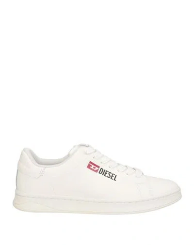 Diesel Man Sneakers Off White Size 10 Cow Leather, Polyester