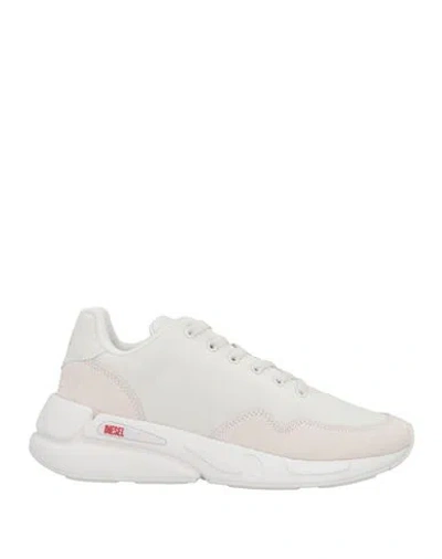 Diesel Man Sneakers Off White Size 10 Polyamide, Leather