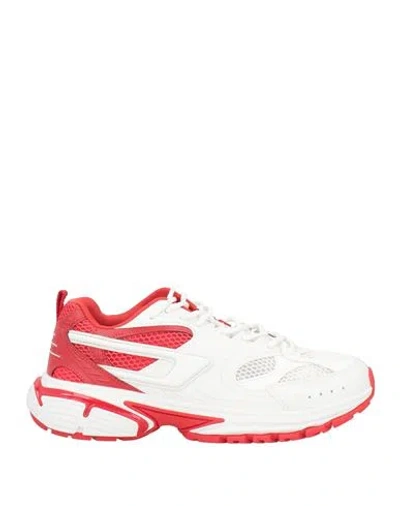 Diesel Man Sneakers Red Size 10 Textile Fibers, Synthetisches Material