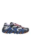 Diesel Man Sneakers Slate Blue Size 10 Polyester, Polyurethane In Multi