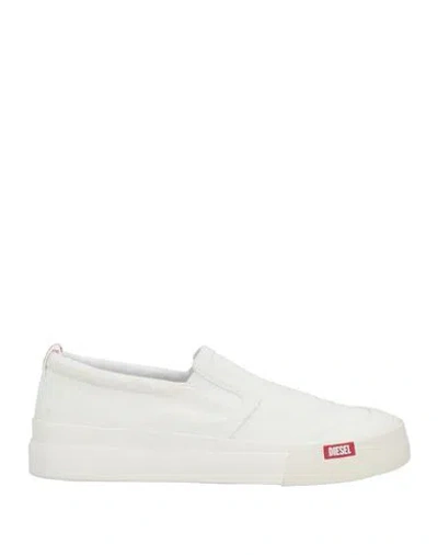 Diesel Man Sneakers White Size 10 Cotton, Elastane