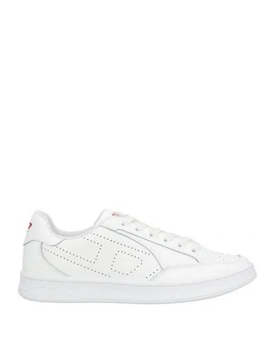 Diesel Man Sneakers White Size 10 Cow Leather