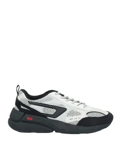 Diesel Man Sneakers White Size 10 Polyester, Leather