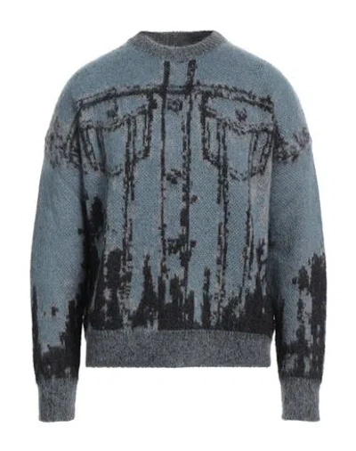 Diesel Man Sweater Ivory Size Xxl Mohair Wool, Nylon, Wool In Gray