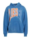 Diesel Man Sweatshirt Azure Size L Cotton, Elastane, Polyester In Blue