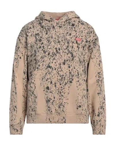 Diesel Man Sweatshirt Beige Size L Cotton, Elastane In Sand