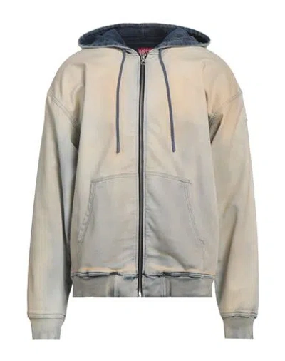Diesel Man Sweatshirt Beige Size L Cotton, Elastane