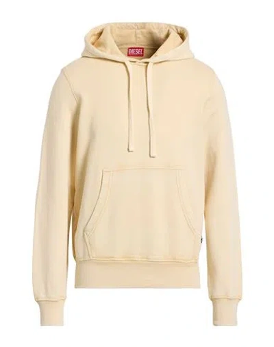 Diesel Man Sweatshirt Beige Size L Cotton, Elastane In Sand