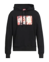 Diesel Man Sweatshirt Black Size L Cotton, Elastane