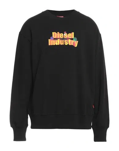 Diesel Man Sweatshirt Black Size L Cotton, Elastane