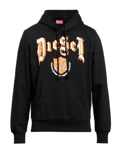 Diesel Man Sweatshirt Black Size Xxl Cotton, Polyester, Elastane