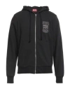 Diesel Man Sweatshirt Black Size L Cotton, Polyester, Elastane