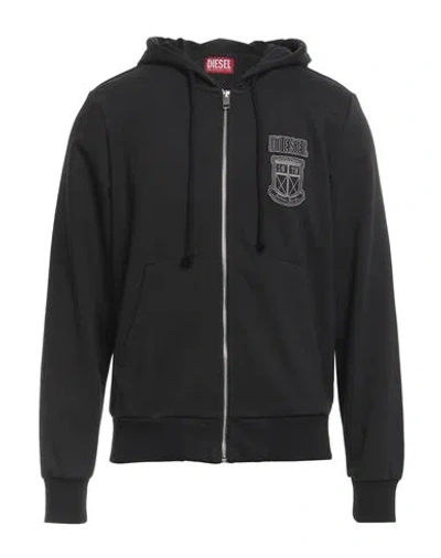 Diesel Man Sweatshirt Black Size L Cotton, Polyester, Elastane