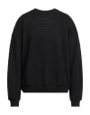 Diesel Man Sweatshirt Black Size L Cotton In Black