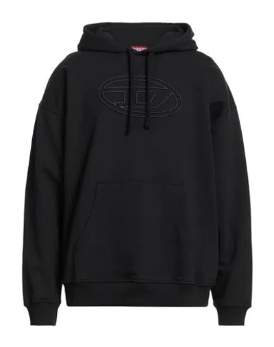 Diesel S-ummer Bigoval Biologic Cotton Sweatshirt With Frontal Oval-d Logo In Black