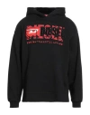 Diesel Brushed Cotton S-baxt Hoodie With Embroidered Logo In Black