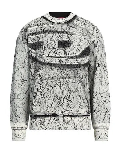 Diesel Man Sweatshirt Black Size M Cotton In Multi