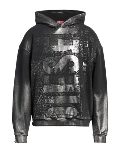 Diesel Man Sweatshirt Black Size L Cotton, Elastane