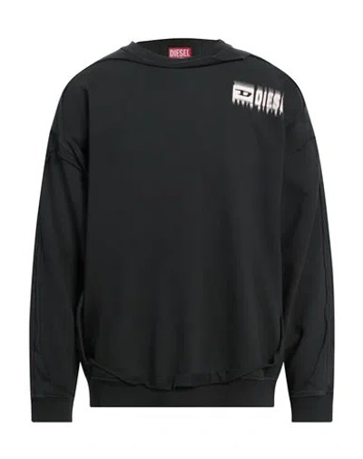 Diesel Man Sweatshirt Black Size M Cotton, Elastane