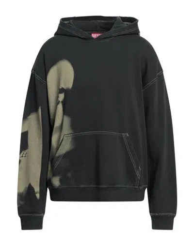Diesel Man Sweatshirt Black Size L Cotton, Elastane