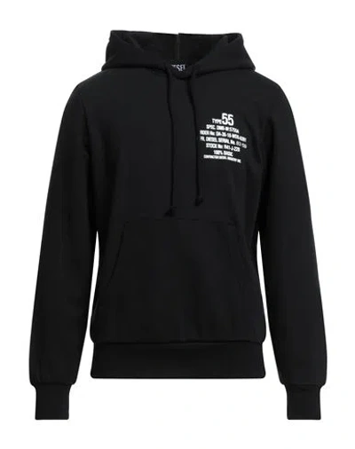 Diesel Man Sweatshirt Black Size L Cotton, Polyester, Elastane