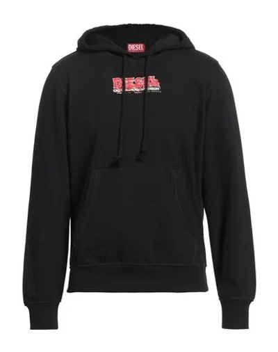 Diesel Man Sweatshirt Black Size L Cotton, Polyester, Elastane