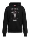 Diesel Hoodie With Spaceship Print In Black