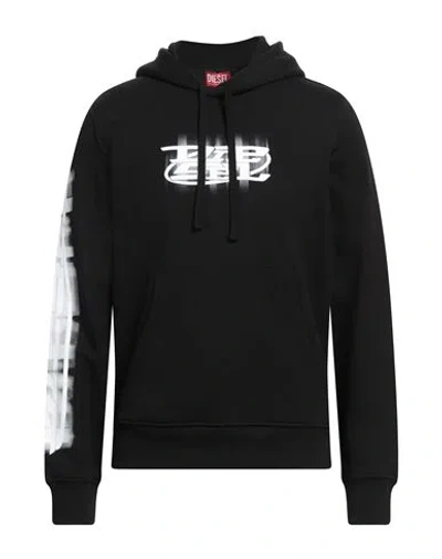 Diesel Man Sweatshirt Black Size L Cotton, Polyester, Viscose, Elastane