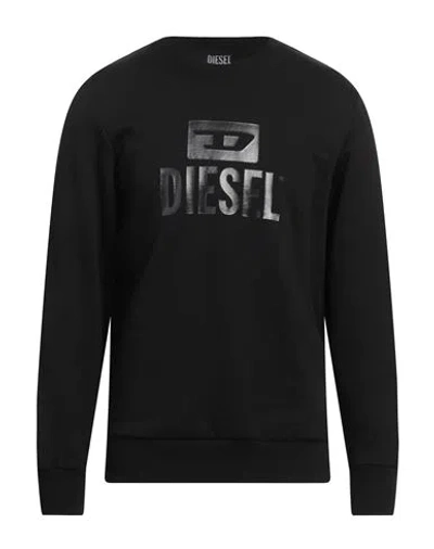 Diesel Man Sweatshirt Black Size S Cotton, Elastane