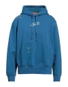 Diesel Man Sweatshirt Blue Size 3xl Cotton, Elastane