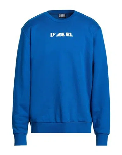 Diesel Man Sweatshirt Blue Size M Cotton, Elastane