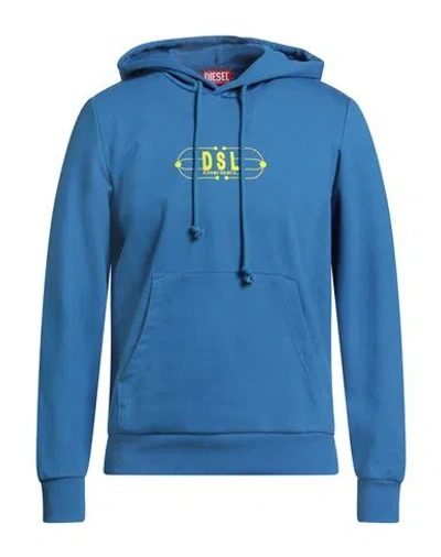 Diesel Man Sweatshirt Blue Size M Cotton, Polyester, Elastane